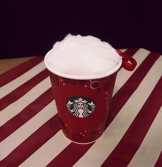 DIY MINI STARBUCKS COFFEE RED CUPS, CHRISTMAS ORNAMENTS